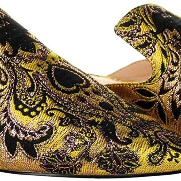 J. Crew Shoes - J. Crew Brocade Marigold Pointed Toe Slides Mules